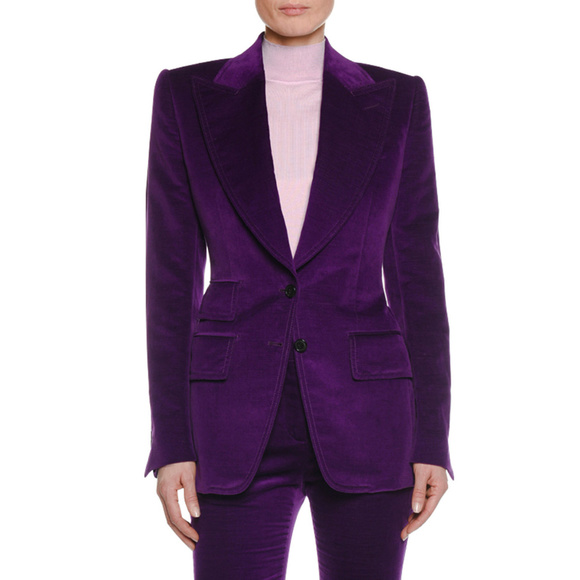 purple velvet pantsuit